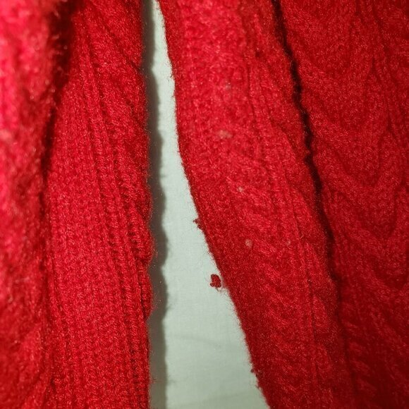 Talbots Red Open Front Drapey Cardigan Wool Blend Womens Size LP Pre-Owned - Picture 6 of 10